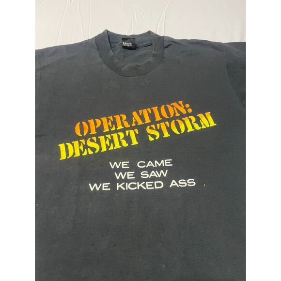 Men's Operation Desert Storm T-Shirt We Came We Saw Single Stitch 1990's Size L - Picture 2 of 10